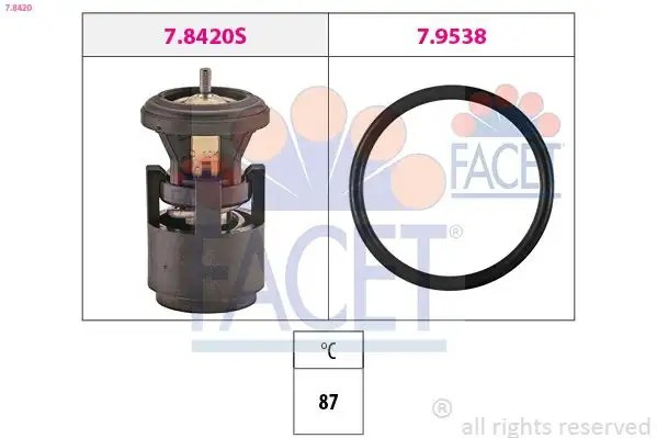 FACET Seat Cordoba, Skoda Fabia, Volkswagen Golf ve Polo Termostat 87 °C