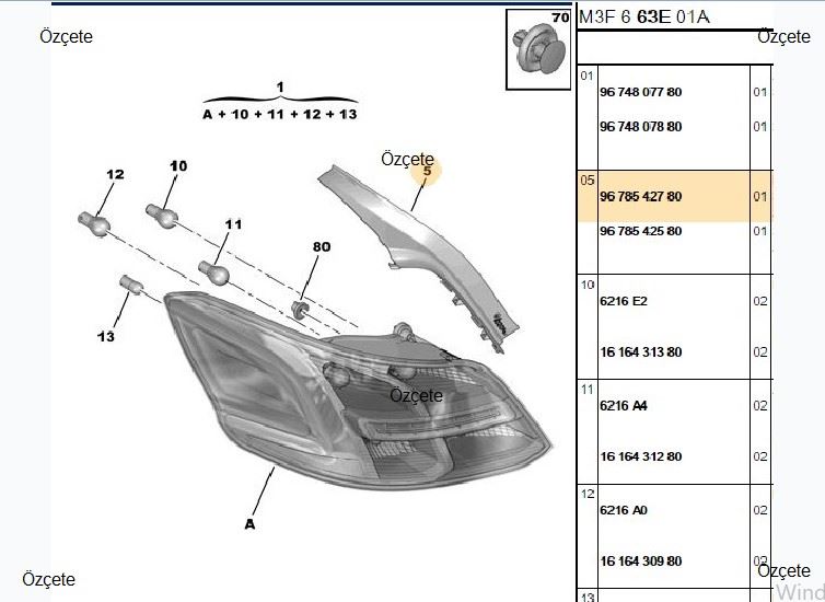 Bitapart Stop Kenar Plastigi (Fiberi) Sağ P301