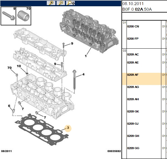 Silindir Kapak Contası (1.35 mm) (Peugeot Bipper 1.4 HDI, Ford Fiesta 1.4 TDCI)