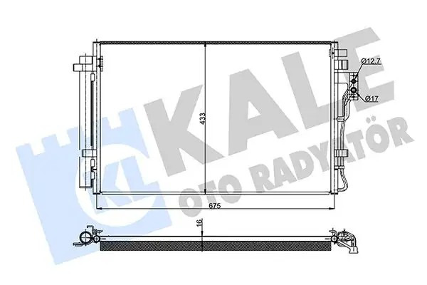 KALE Klima Radyatörü 655×433×16 mm Alüminyum Kurutuculu