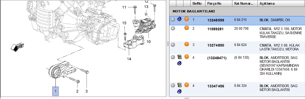 MOTOR TAKOZU SOL ASTRA J 1.6 09-