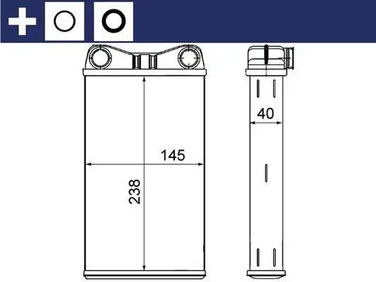 MAHLE Audi A4 1.6-2.0 Tdi Kalorifer Radyatörü 238x145x40 mm Halka Conta