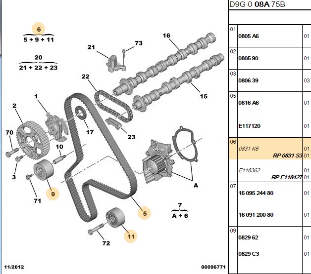 PSA Triger Seti (Peugeot 307, 308, 407, 508 2.0 HDI DW10BTED4/DW10U)