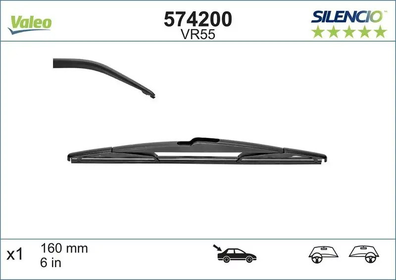VALEO DS5 Arka Silecek Süpürgesi 160 mm (6 İnç)