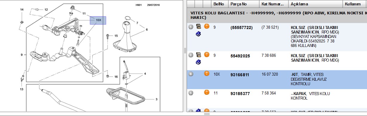 Vites Kol Mekanizması (Opel Corsa D 07-15)