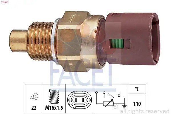 FACET Hararet Müşürü M16x1,5 Dişli 22 mm Anahtar Ağzı 4500057