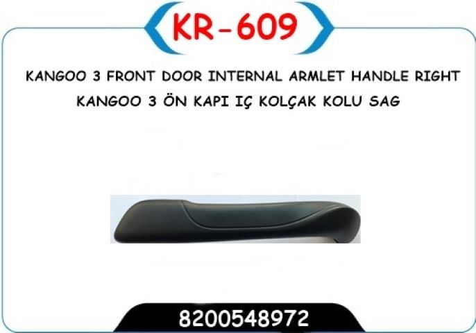 Kapı İç Kolçak Takım Sağ (Siyahtır) (RENAULT Kangoo III)