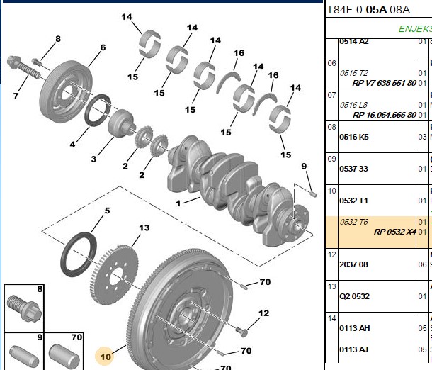 DEBRIYAJ KITI 208 308 (T7-T9) 3008 T84 508 5008 T87 RCZ EP6 1.6 16 V
