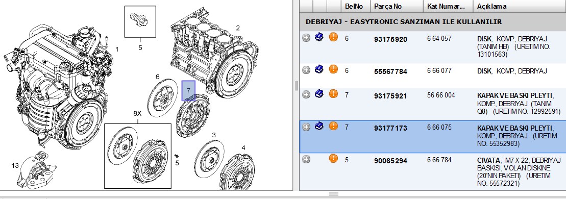 DEBRIYAJ BASKISI OPEL ASTRA H Z14XEP (666075)