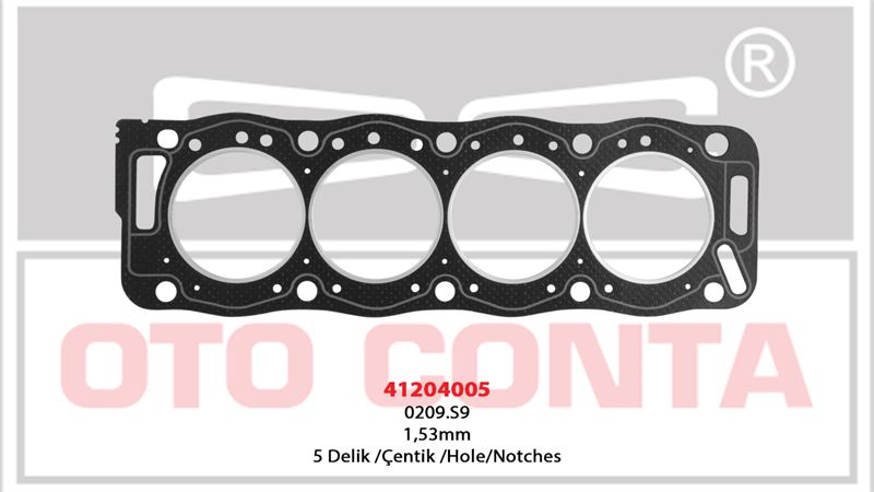 SILINDIR KAPAK CONTASI 5 DELIK 1.53 mm PEUGEOT P405 PARTNER EXPERT CITROEN BERLINGO JUMPY 1.9D D9A D9B XUD9 DJZ AJZ