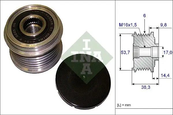 INA Opel Corsa D 1.3 Cdti ve Astra J 1.6 Alternatör Kasnağı 6 Kanal