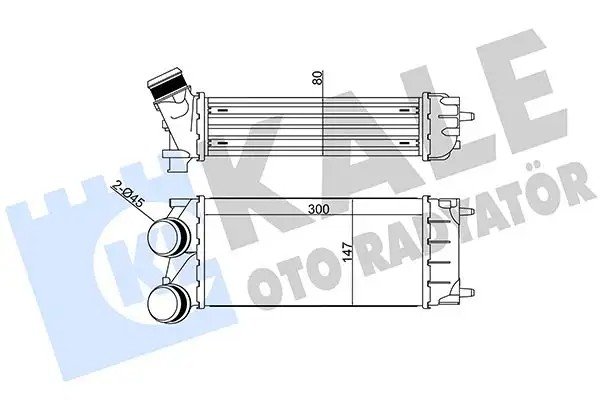 KALE Peugeot 308, 5008, Partner, Citroen C4 II DS4 DS5 1.6HDI Turbo Radyatörü 300×147×80 mm