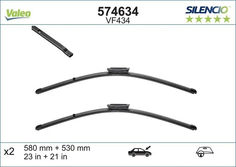 VALEO Mercedes Citan 109 Cdi Ön Silecek Süpürgesi Rüzgarlık ile 580/530 mm