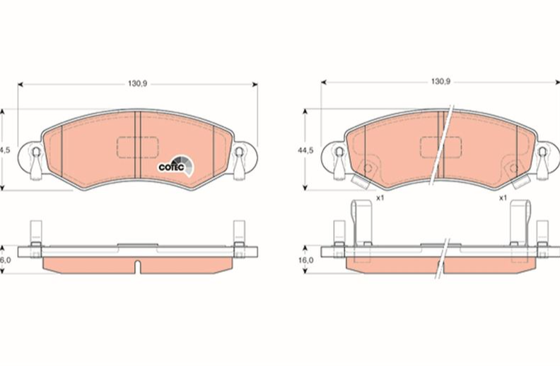 TRW Ön Fren Balatası 130 mm (Opel Agila A, Suzuki Wagon R)