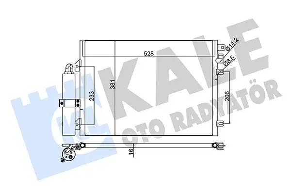 KALE Dacia Logan ve Renault Clio Klima Radyatörü 528×381×16 mm