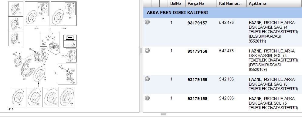 FEBI Opel Meriva, Astra H, Combo Zafira Arka Sağ Fren Kaliperi
