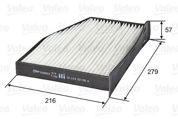 VALEO Volkswagen CC ve Audi A3 1.6 1.8 Polen Filtresi 279 mm