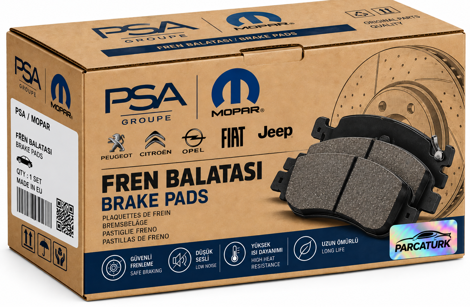 Fren Balatası Ön (155.2 mm) (Opel Astra K, 16 İnç)