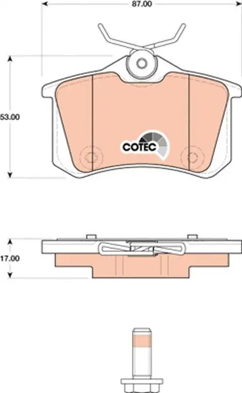 TRW Citroen C3, Peugeot 207, Audi A3 Arka Fren Balatası 87 mm