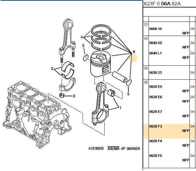 PISTON 92.00 mm (STD) PEUGEOT BOXER CITROEN JUMPER 2.5D DJ5TED