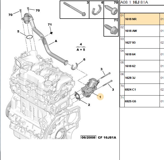 BİTAPART Peugeot 308 1.6 Hdi ve Ford Focus 1.6 Tdci EGR Valfi 1618NR