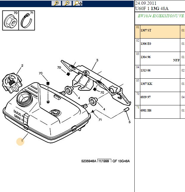 PSA Yedek Su Depo Expert 806 807 Jumpy Scudo