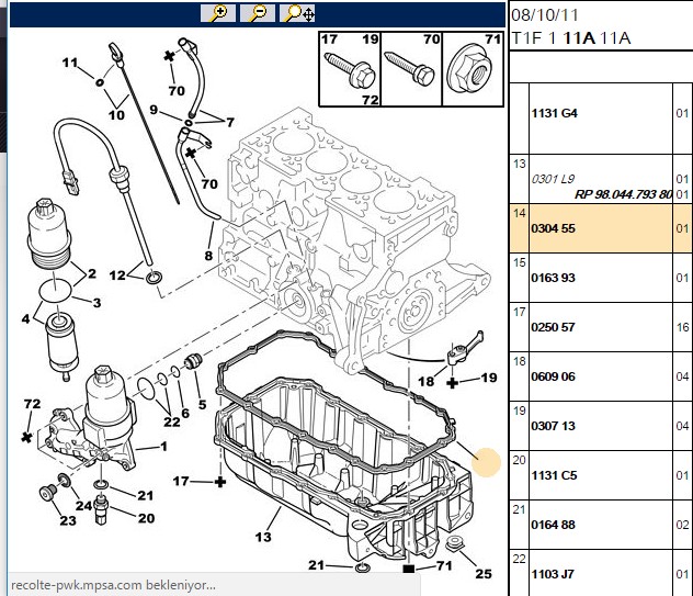 KARTER CONTA PEUGEOT P206 P207 P307 P308 CITROEN C2 C3 C4 16 16V TU5JP4