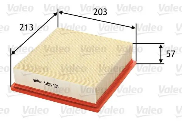 VALEO Opel Corsa D/E 1.2 16V ve 1.0 İçin Hava Filtresi 213×203×57 mm