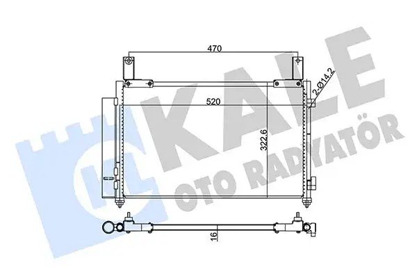 KALE Chevrolet Spark 0.8 ve 1.0 Klima Radyatörü 520x323x16 mm