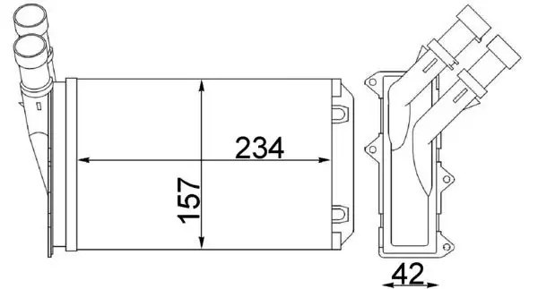 MAHLE Peugeot 306 ve Citroen Xsara Kalorifer Radyatörü 220×310 mm