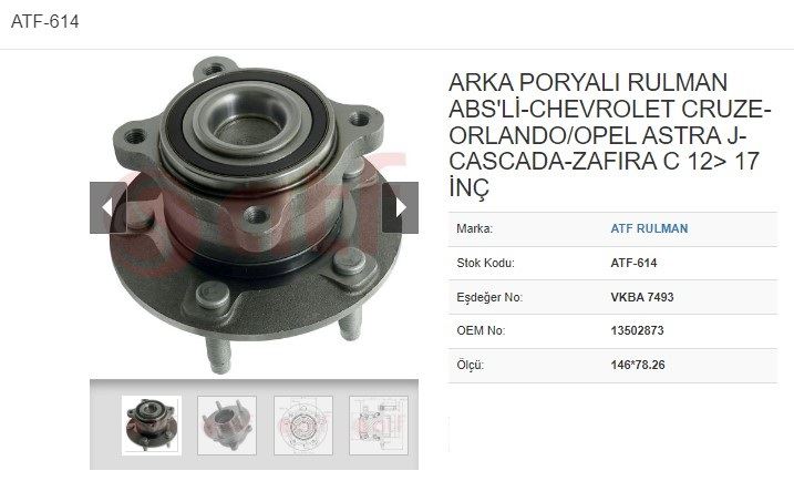 ATF Arka Porya (5D) (ABSLI) (146x7826) (Chevrolet Cruze J300 16 18 20 CDI 12)