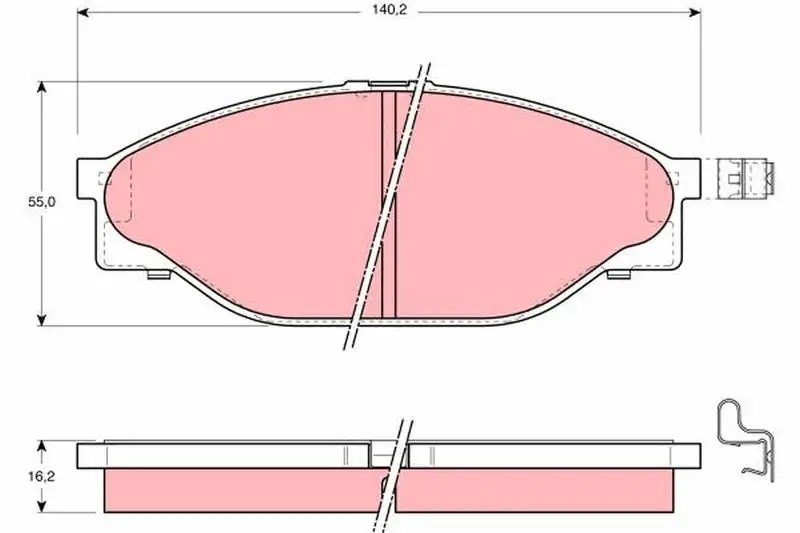 TRW Toyota Hilux 2.4 Ön Fren Balatası 140,2 mm