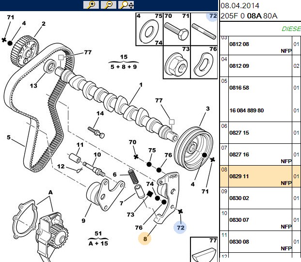 BİTAPART Triger Gergi Rulmanı (Peugeot 205 305 306 405 17 18 19D)
