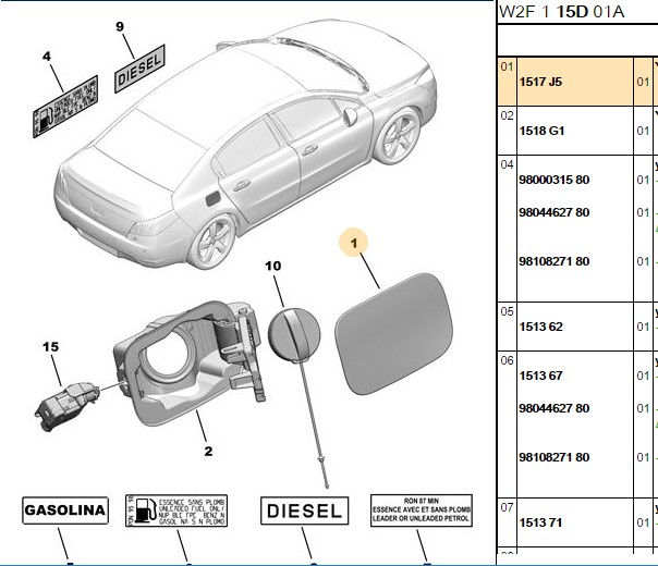 Yakıt Depo Disk Kapak Peugeot P508 (PSA)