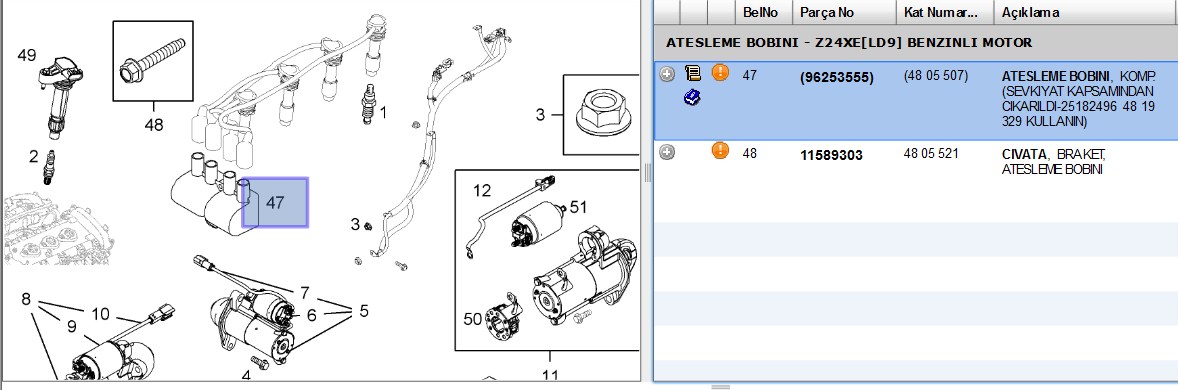BOSCH Chevrolet Aveo, Cruze, Kalos ve Spark 1.2-1.4 için Ateşleme Bobini 098622A002