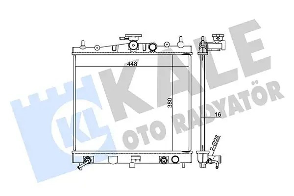 KALE Nissan Micra Note 1.2/1.4 1.6 Otomatik Şanzıman Su Radyatörü 380×448×16 mm
