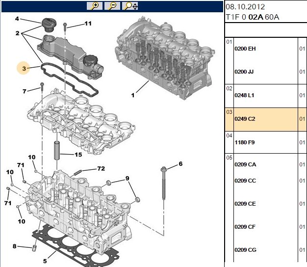 SUBAP KAPAK (KULBUTOR) CONTA PARTNER BERLINGO P206 P307 P308 C2 C3 FIESTA FOCUS 1.6 HDI 16V DV6ATED4 DV6B
