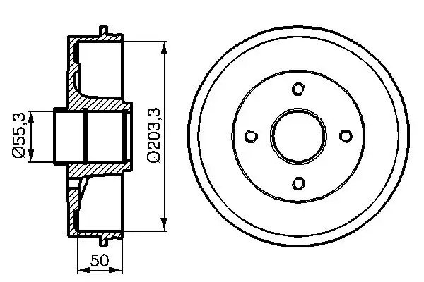 BOSCH Renault Laguna Arka Fren Kampanası 203,3 mm
