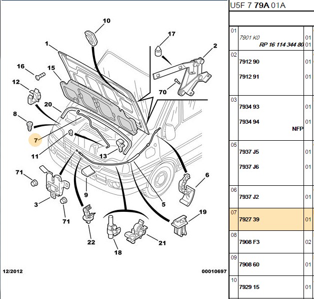 PSA Motor Kaput Demiri Boxer / Jumper / Ducato II