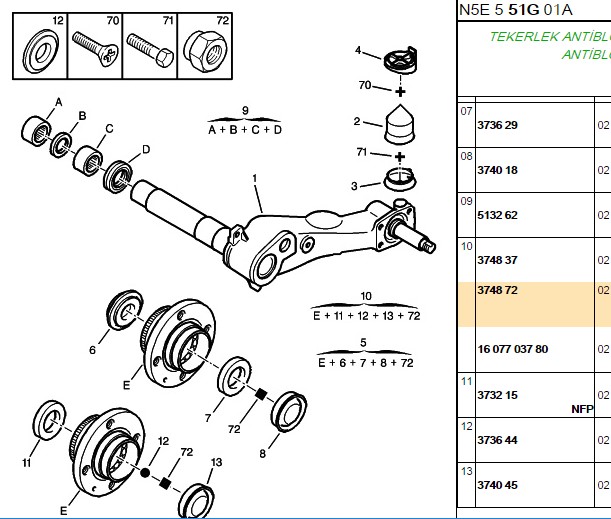 BİTAPART Renault Clio ve Dacia Sandero Arka Tekerlek Rulmanı 25 mm iç çap, 52 mm dış çap, 37 mm genişlik