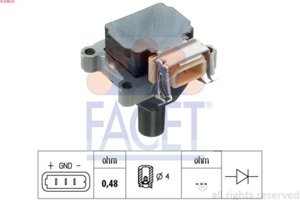 FACET Ateşleme Bobini BMW E36 E34 E32 E38 E31 M50 B25 (256S1) 90