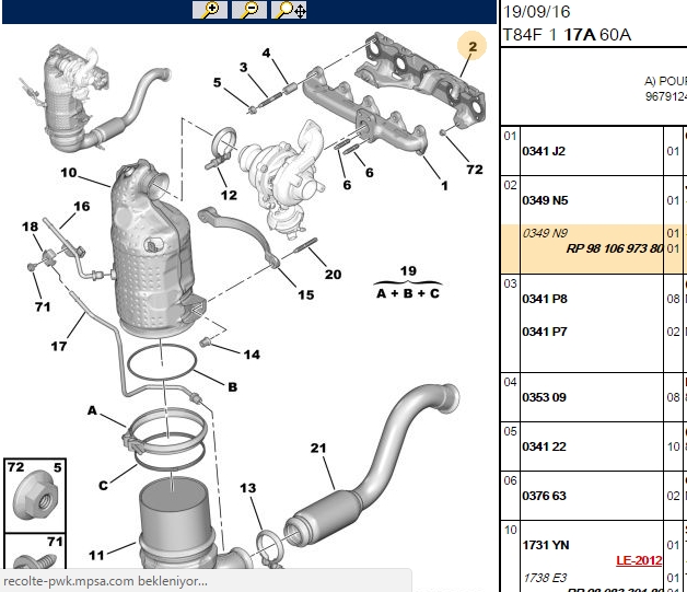Eksoz Manifolt Contası DV5 (Peugeot Partner, Citroën Berlingo, C3 II, Ford Fies)