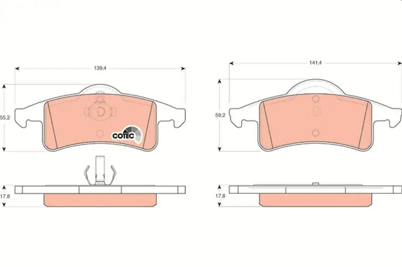 TRW Jeep Grand Cherokee 4.7 Arka Fren Balatası 141,4 mm