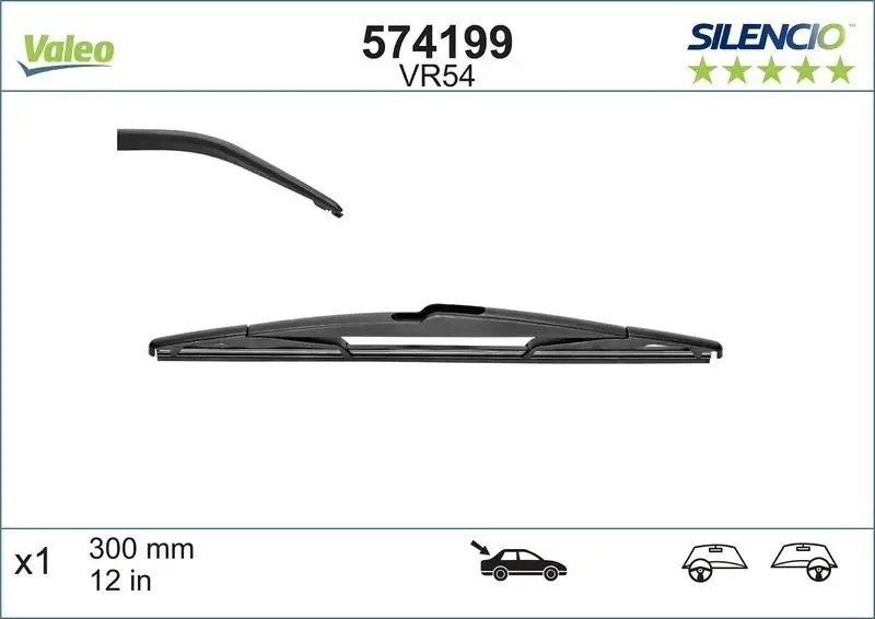 VALEO Hyundai i20 1.4 ve Nissan Micra 1.2 Arka Silecek Süpürgesi 300 mm