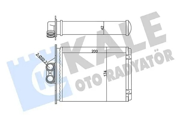 KALE Opel Vectra B 2.0/1.6 Kalorifer Radyatörü 200×174×42 mm