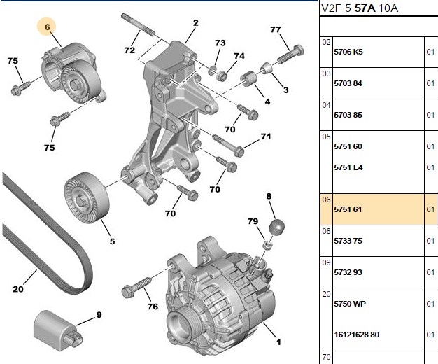 ABA Alternator Rulmanı (Plastik) (Peugeot P206 P307 P406 P407 Citroen C4 C5 Jumpy 2.0 16V)