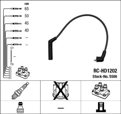 NGK Hyundai Accent 1.3, Kia Picanto 1.1 & Atos 1.0 Buji Kablosu RC-HD1202