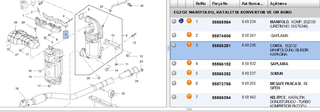 Eksoz Manifold Contası (Opel Insignia A, Opel Astra J)