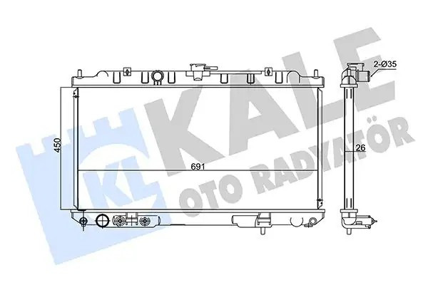 KALE Nissan X-Trail 2.0 Su Radyatörü 450×691×26 mm Lehimli