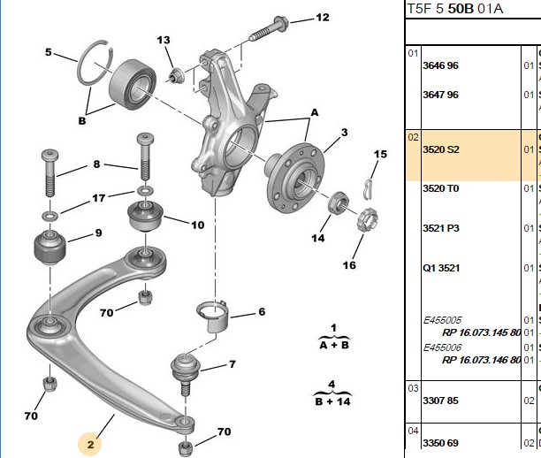PSA Peugeot 307 ve Citroen C4 Sol Salıncak Enine Bugi Kolu